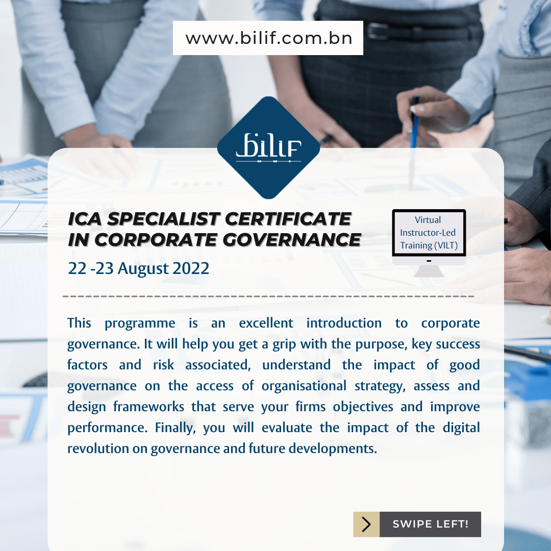 Mizzou Events Jan 15th 2023 ICA Specialist Certificate in Corporate Governance Brunei Institute