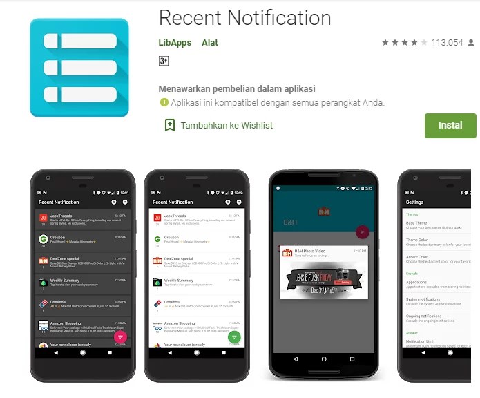 Aplikasi Recent Notification BilikTekno