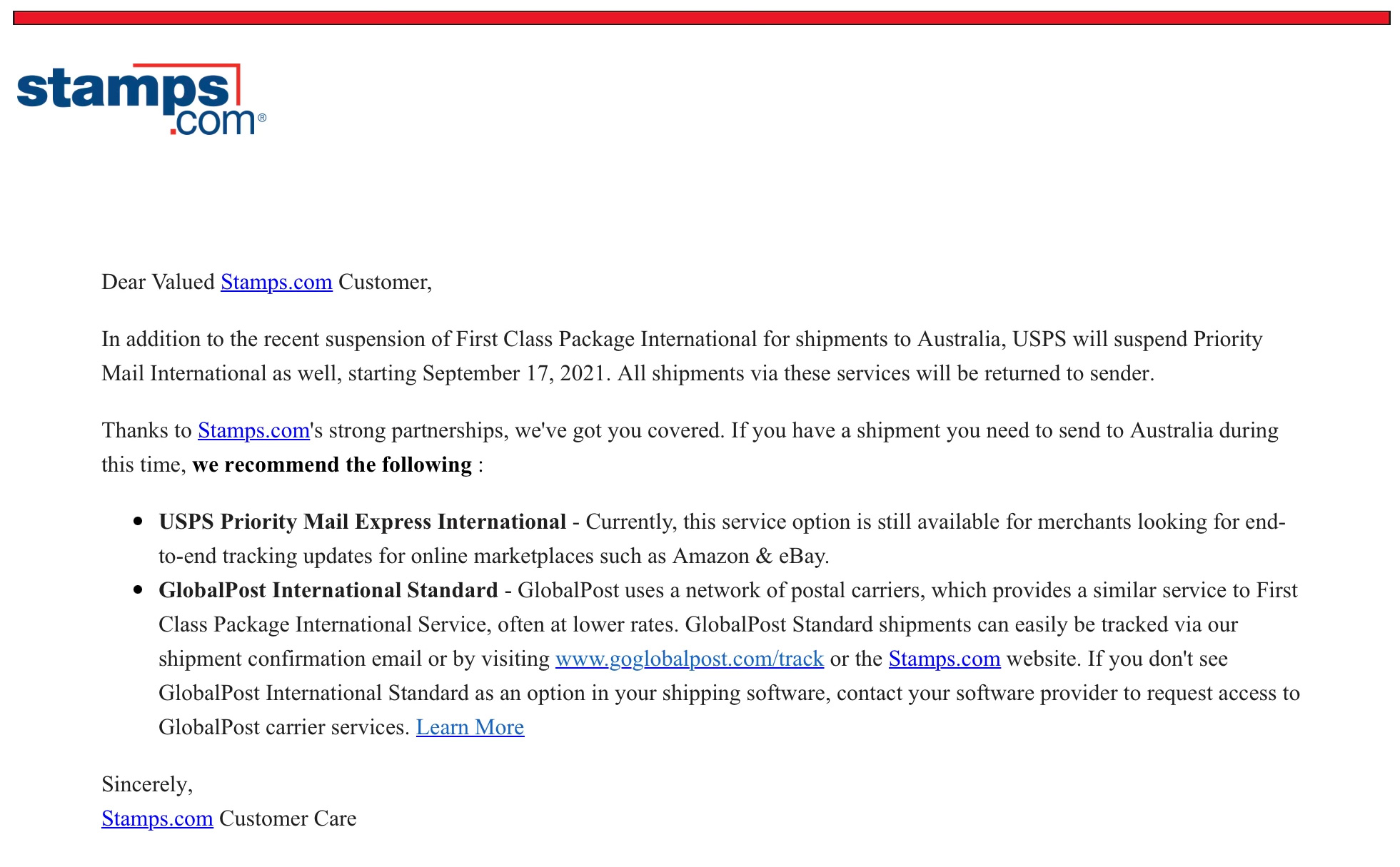 USPS Suspends Service to Australia Billet Technology