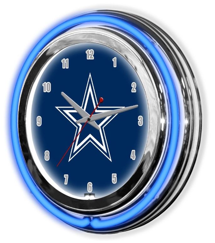 Dallas Cowboys 14in Neon Clock For Sale Billiards N More
