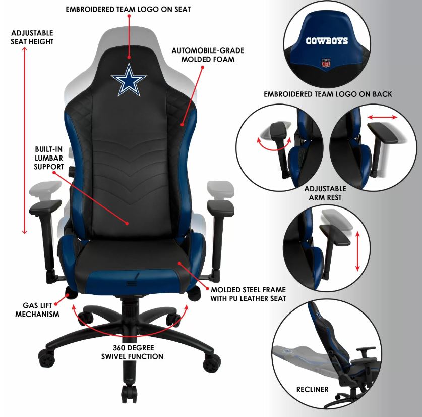 Dallas Cowboys Oversized Gaming Chair For Sale Billiards N More