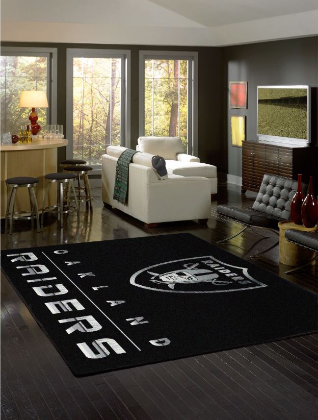Las Vegas Raiders Chrome Rug Multiple Sizes For Sale Billiards N More