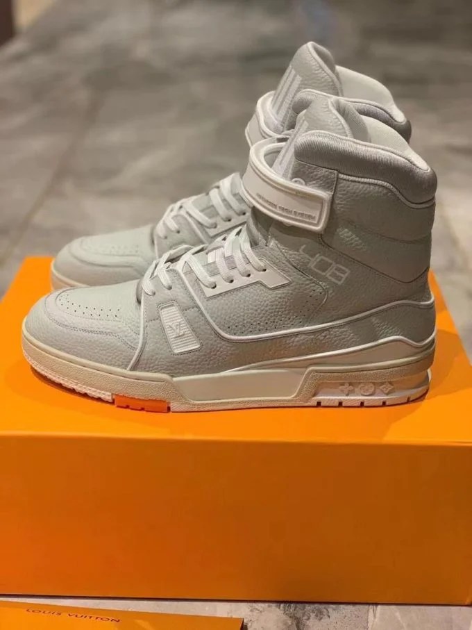 LOUIS VUITTON LEATHER HIGH TOP WHITE SNEAKERS 2019 Billionairemart