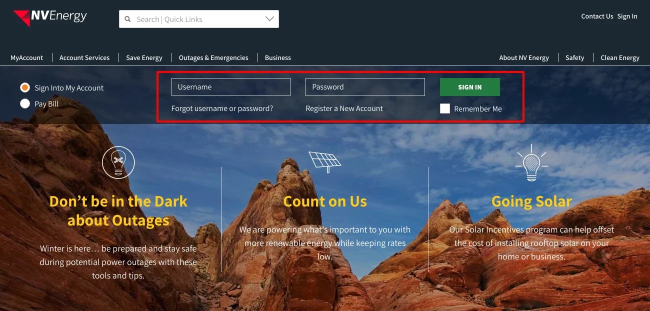 NV Energy Bill Payment