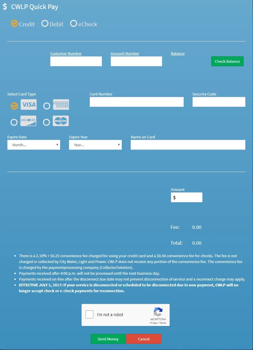 Payment Guide For CWLP Bill Online