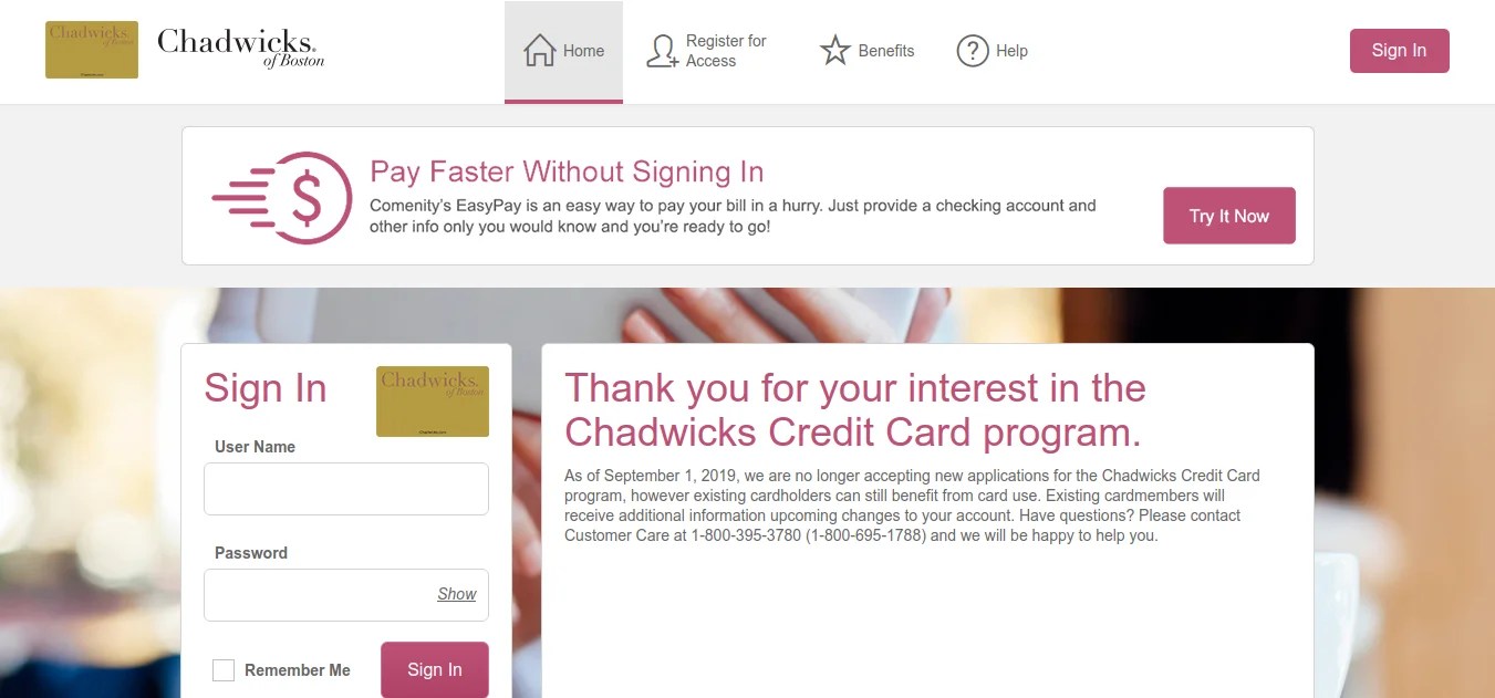 How To Pay Chadwicks Credit Card Bill Online