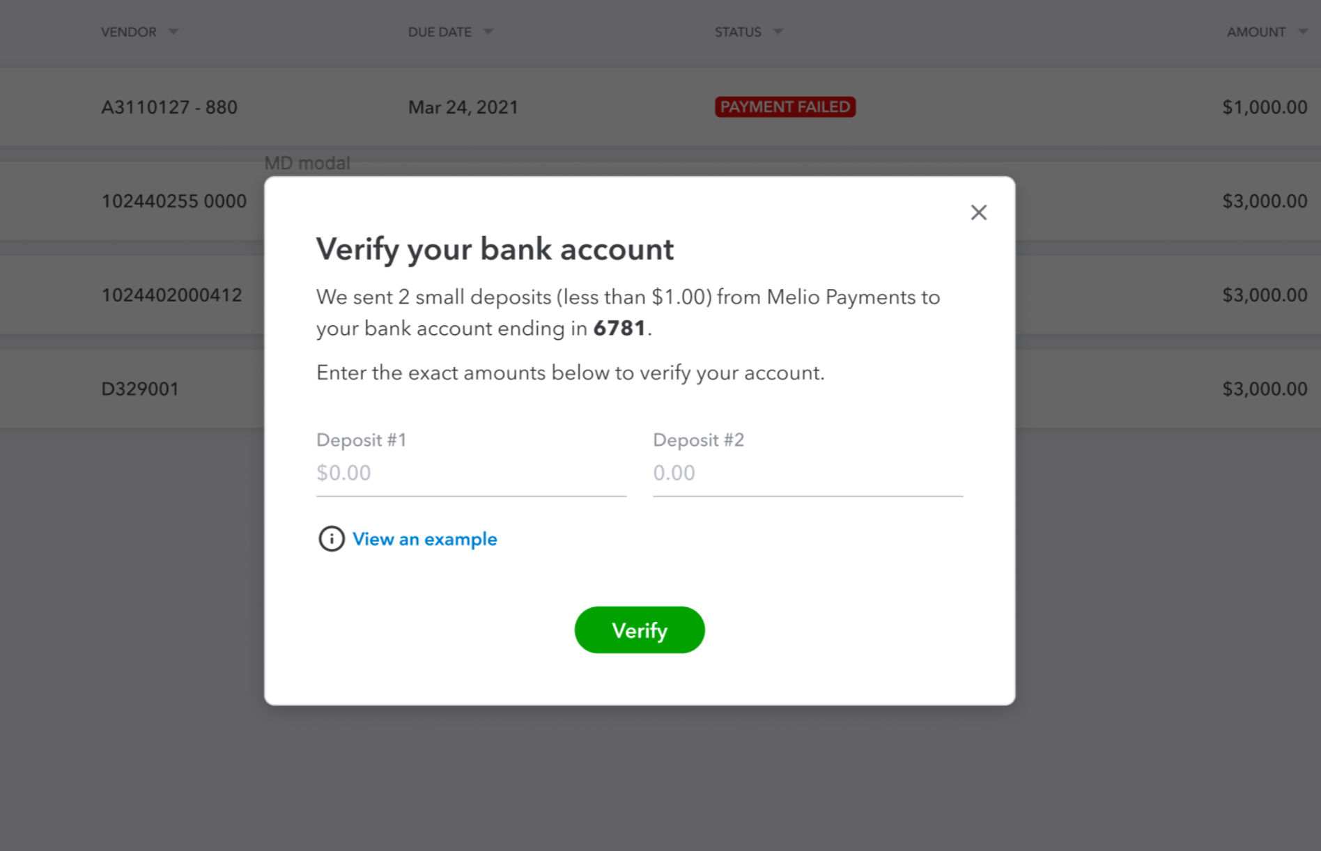 Connect your bank account by verifying with microdeposits QuickBooks