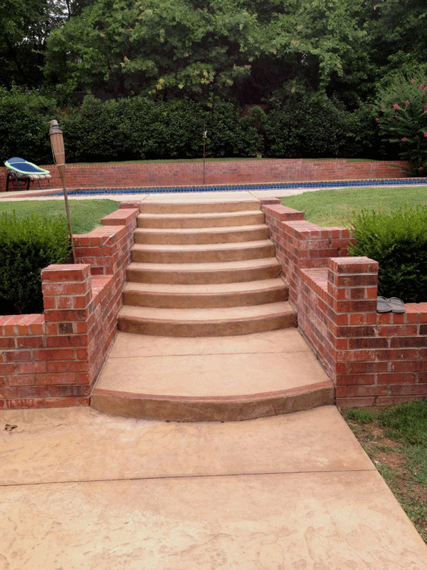Decorative Concrete Steps to Swimming Pool Bill's Custom Concrete