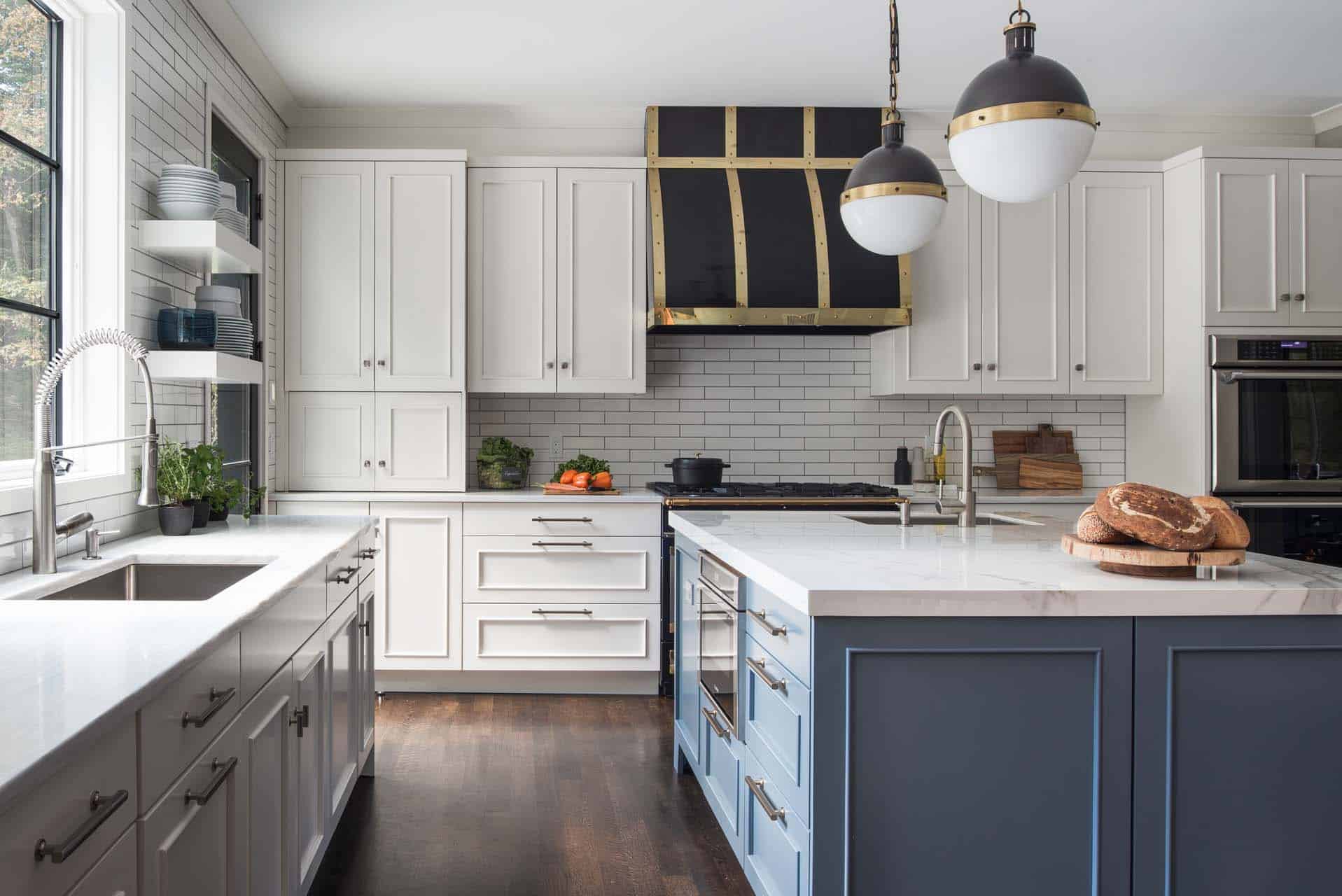 White Kitchen With Accent Colors Bilotta Kitchen & Home, NY