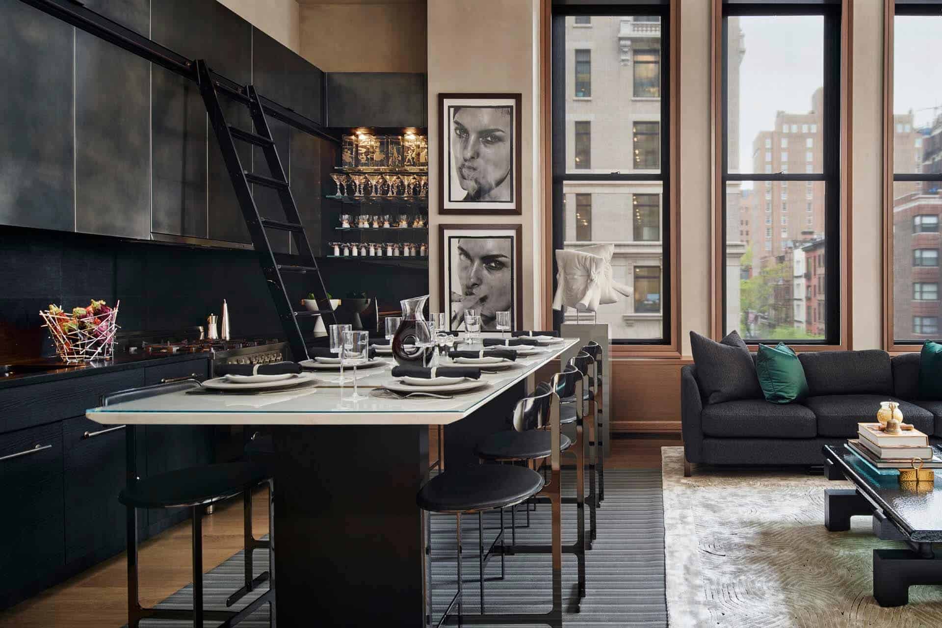 Contemporary Industrial Loft Kitchen Bilotta Kitchen & Home, NY