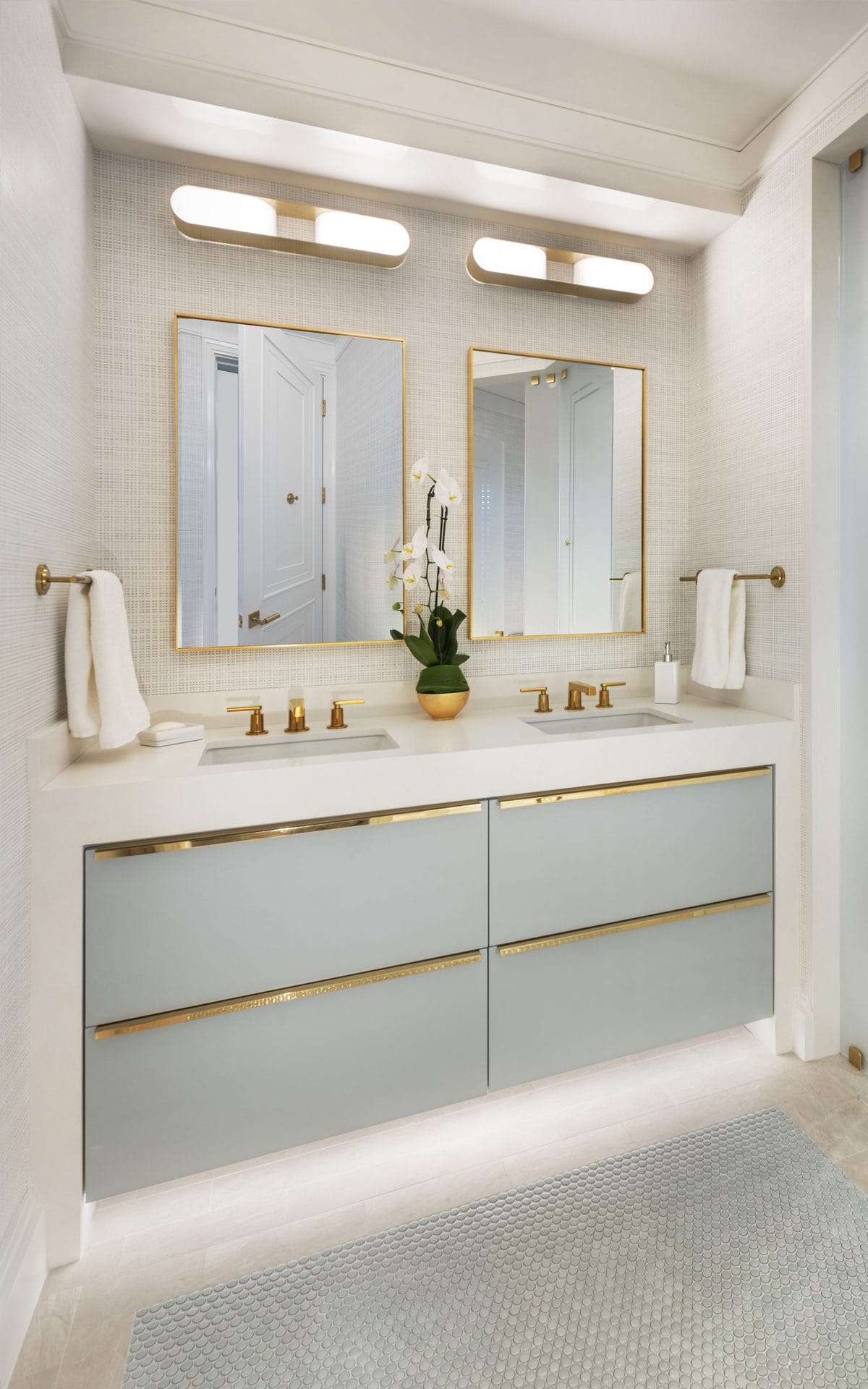 White And Gold Bathroom