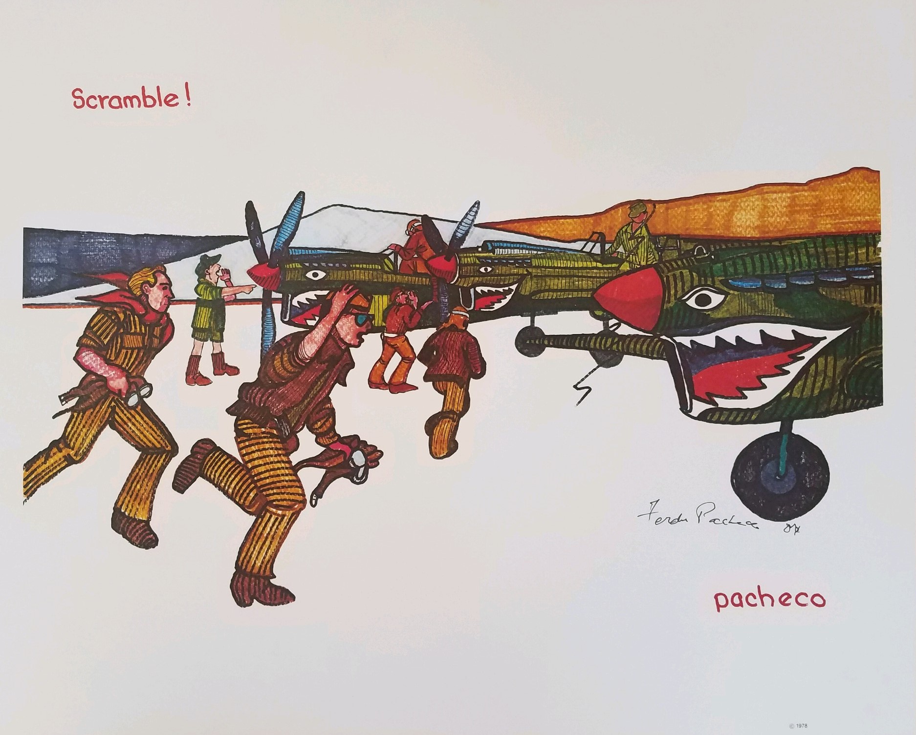 Ferdie Pacheco “Scramble!” Signed Print 16″ x 20″, Ferdie Pacheco Art