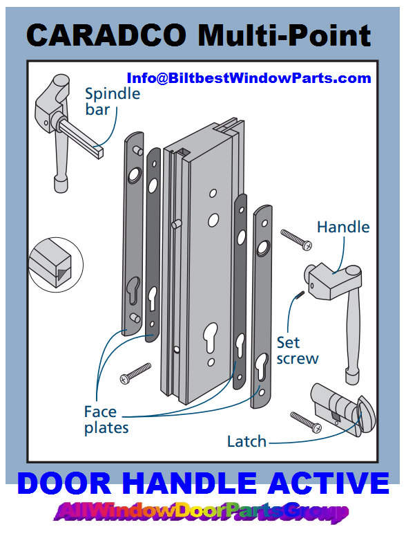 Caradco Sliding Door Replacement Parts | Multipoint Drop Handle