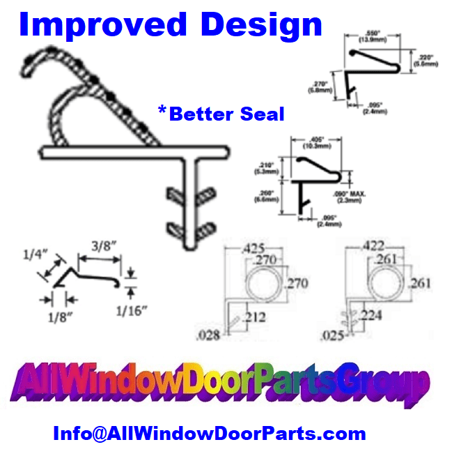 Old Caradco Casement Window Sash Weather Strip Replacement Seals