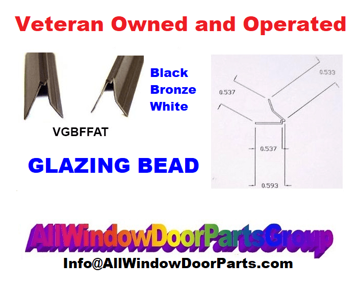 Window Glazing Bead For Aluminum, Vinyl, Wood Windows / Doors VGBFFAT