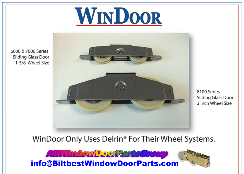 WinDoor Window and Patio Door Parts 3" Delrin Rollers Stainless Steel