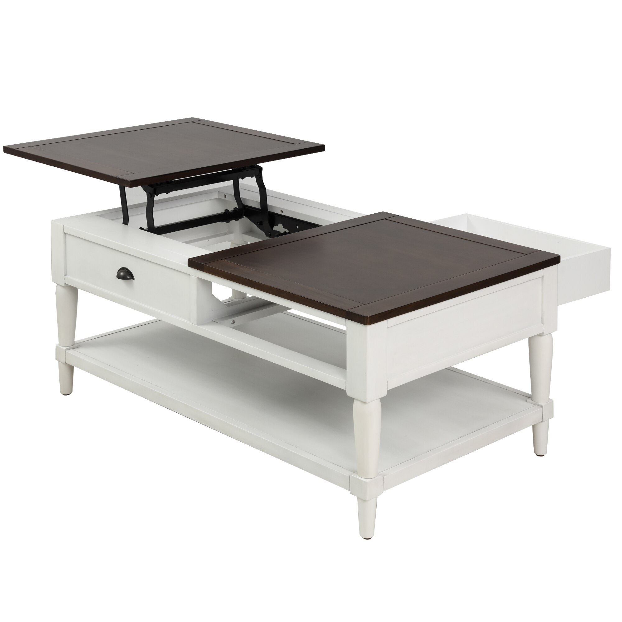 Coffee Table Side Table End Table Lift Top Wood with 1 Drawer and Shelf