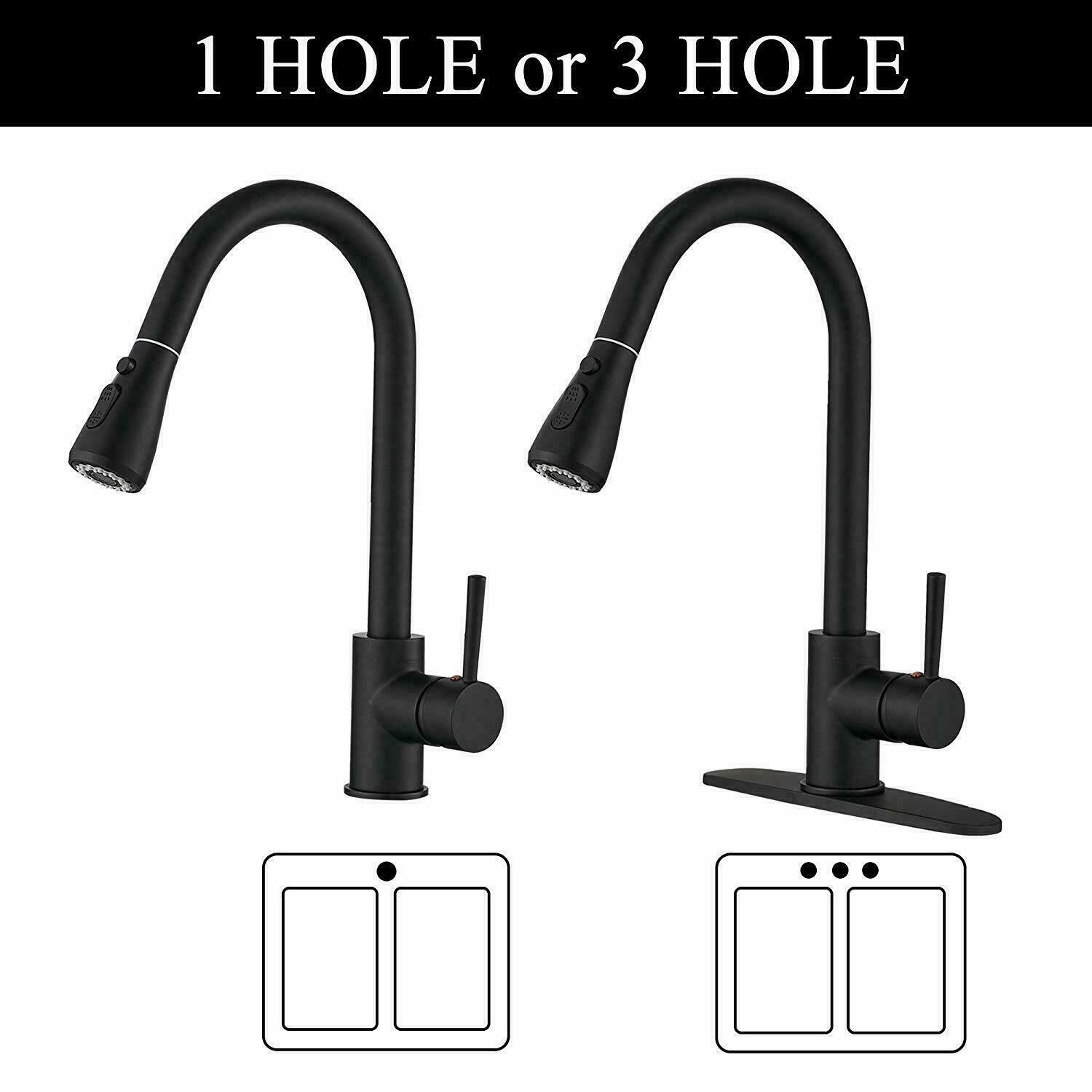 Ashford Matte Black Goose Neck Single Handle Farmhouse Kitchen Faucet