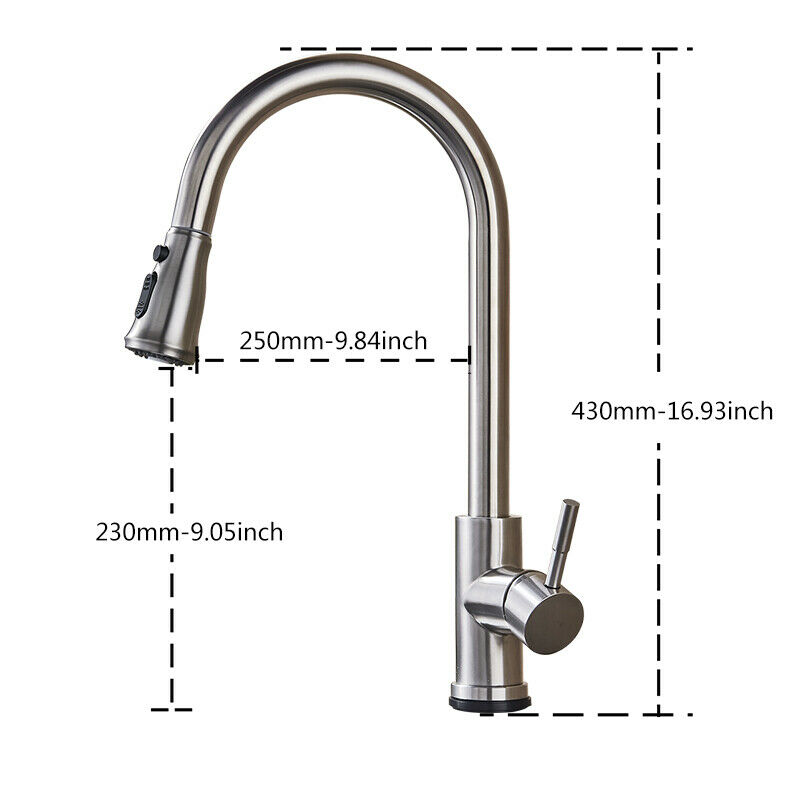Ashford Brushed Nickel Sensor Touch Kitchen Sink Faucet Pull Out Sprayer Mixer Tap Swivel Spout