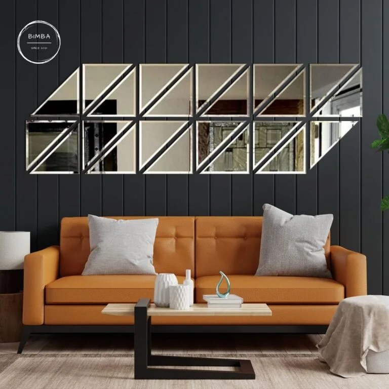 Dimensional Mirror Tiles Design Bimba Glass Interiors Nepal