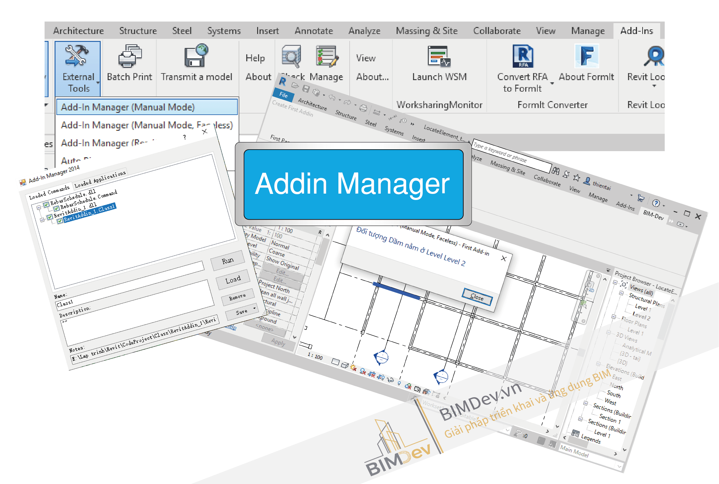 Hướng dẫn sử dụng Addin Manager trong phát triển addin Revit