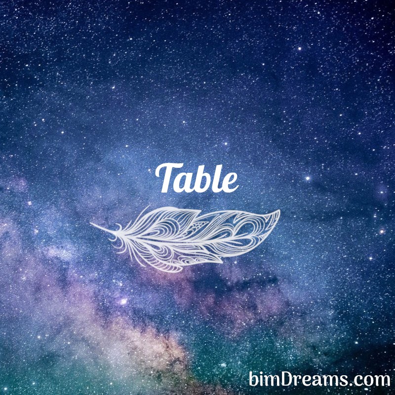 Table Dream interpretation book bimDreams