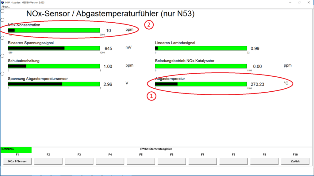 NOx content menu NOx emulator NOXEM