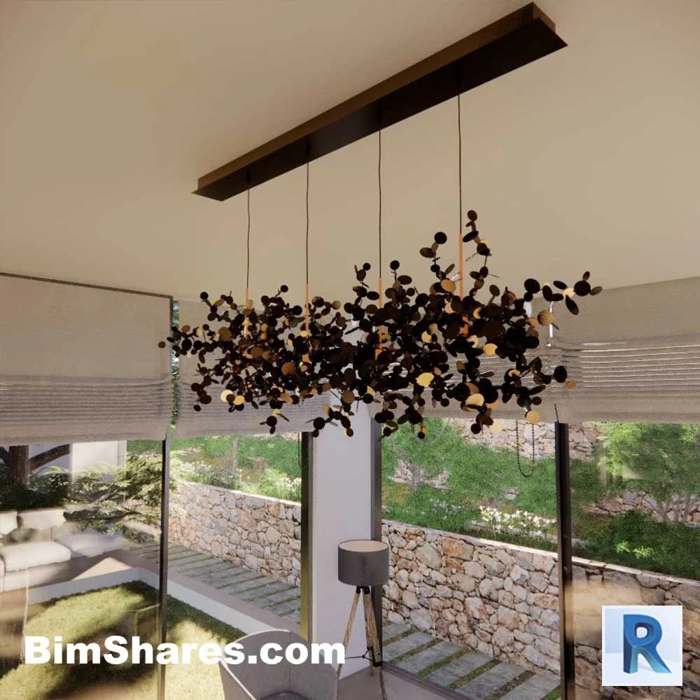 Cloud Ceiling light revit Lampara de techo revit Bimshares