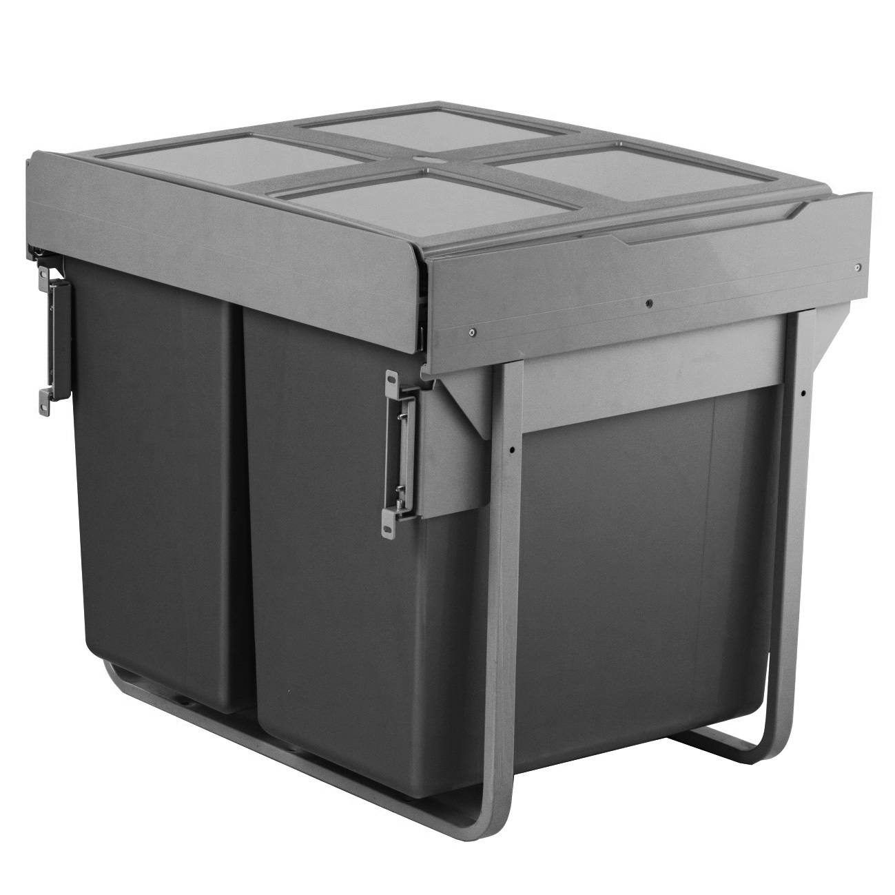 90L Pull Out Kitchen Waste / Recycling Bin For 600mm Unit Hinged Door