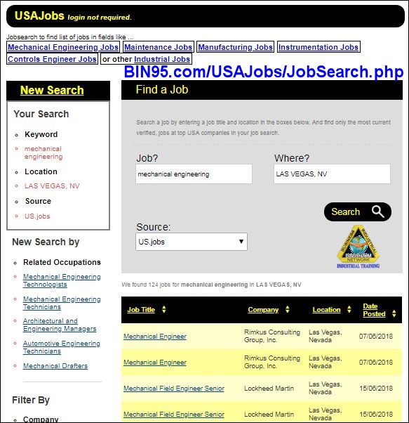 USA Jobs USA Jobsearch verified current Industrial jobs