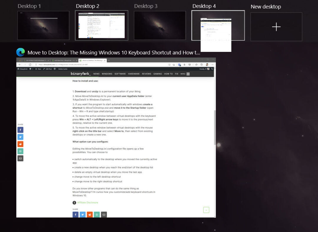Move to Desktop The Missing Windows 10 Keyboard Shortcut and How to Fix It