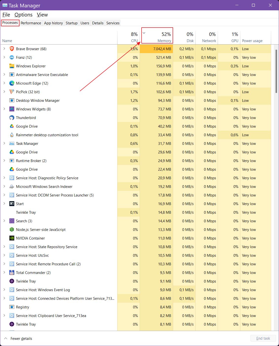 How to Check Memory Usage in Windows with Task Manager