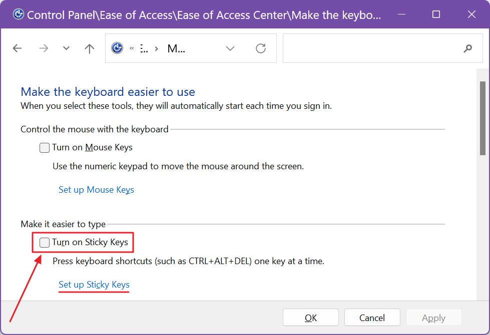 How to Turn Off Sticky Keys Popup 2 Ways to Disable Sticky Keys in Windows
