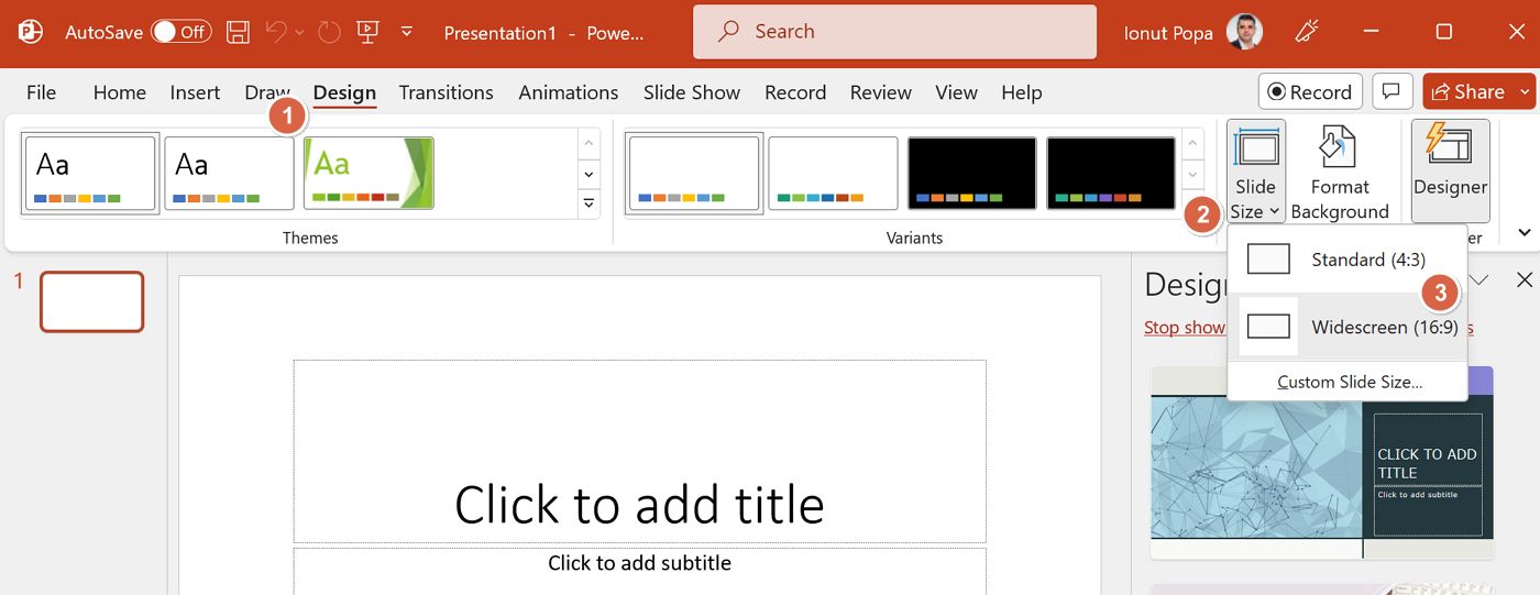 How to Change PowerPoint Slide Size Standard, Widescreen, Custom