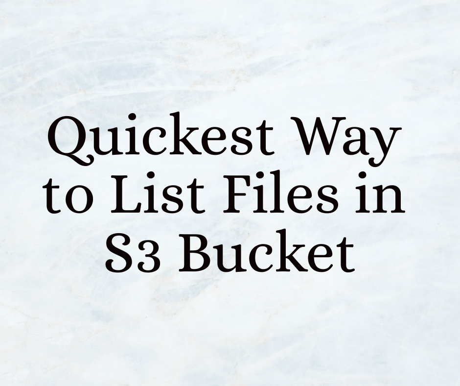 Quickest Ways to List Files in S3 Bucket Binary Guy