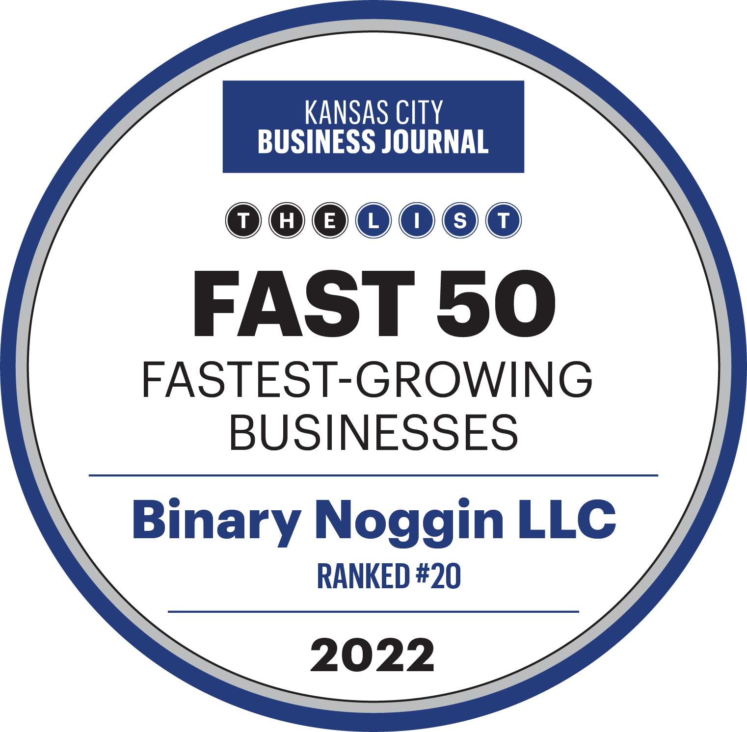 Binary Noggin Ranks 20 on Kansas City Business Journal Fast 50 List