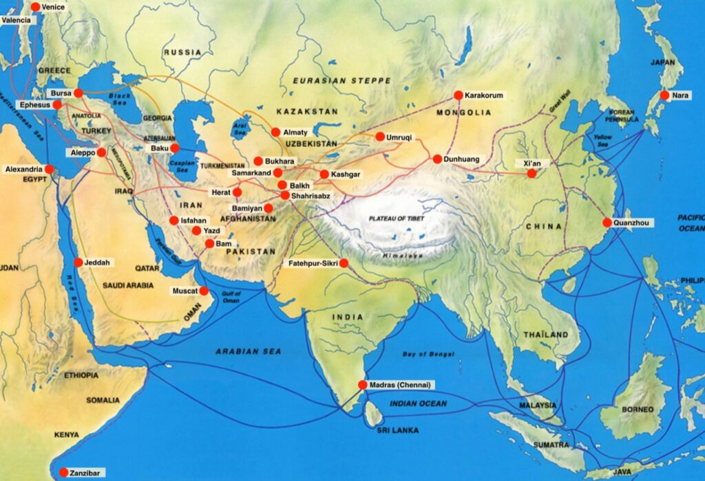 Culture moved across the Silk Road between India and Japan The