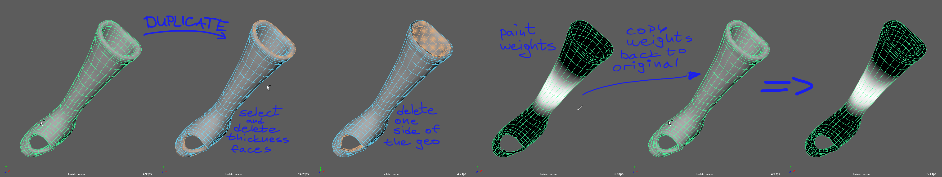 Some tips for painting skin weights in Maya bindpose