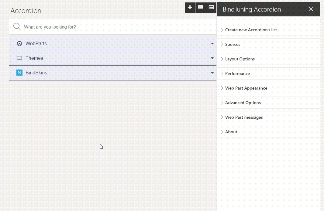 Add items BindTuning SharePoint Accordion  Part