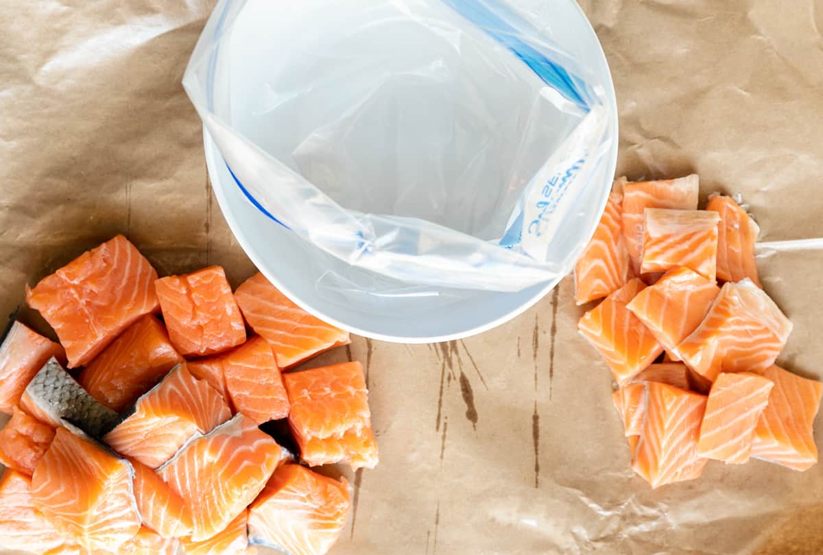 Teriyaki Honey Glazed Salmon Bites Binge Worthy Bites