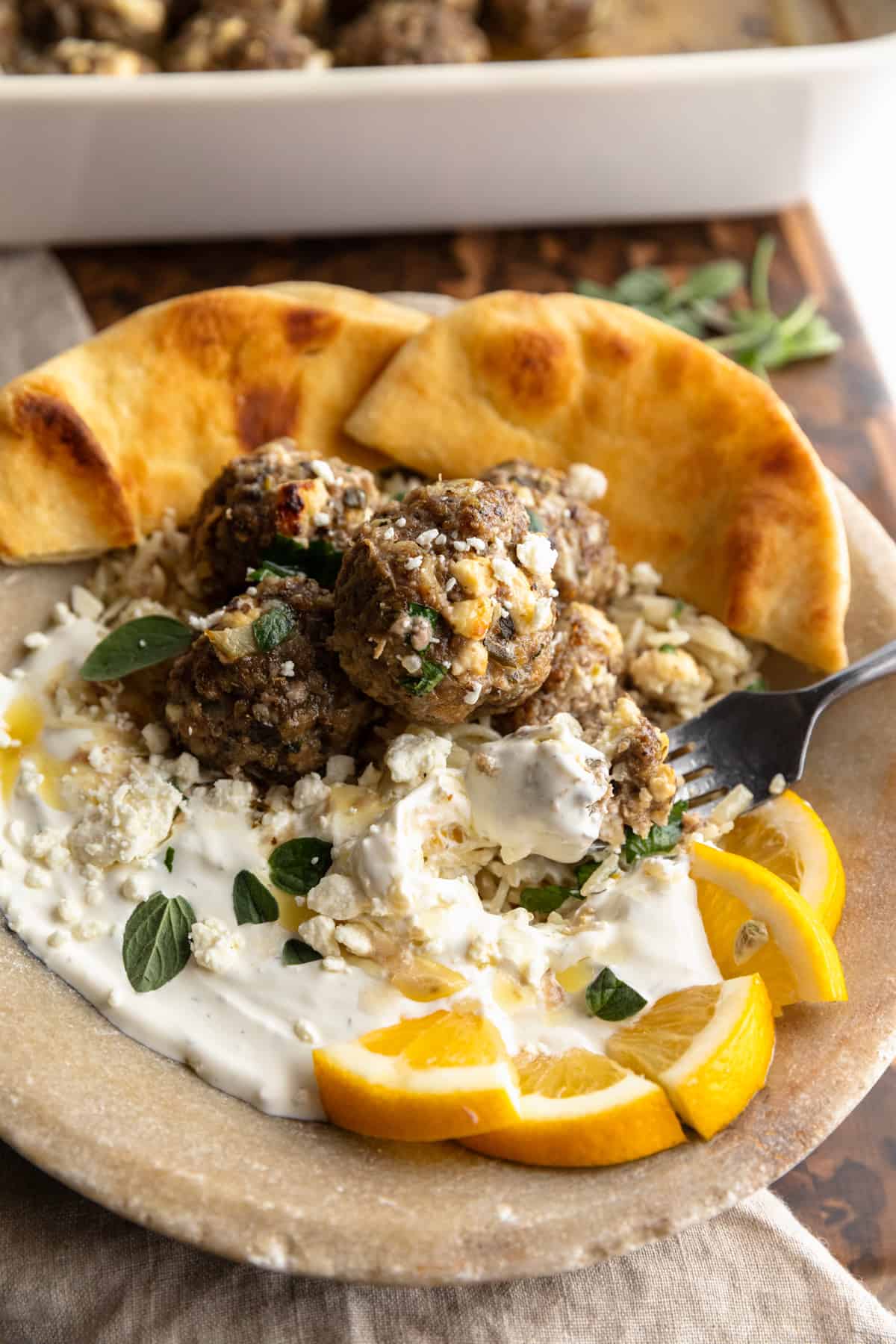 Greek Meatballs (Keftedes) with Lemon Herb Butter Sauce Binge Worthy