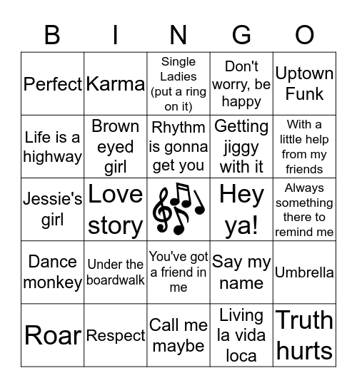 Radio Bingo Card
