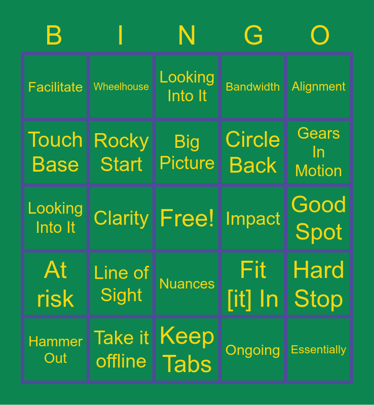 BUZZ Bingo Card