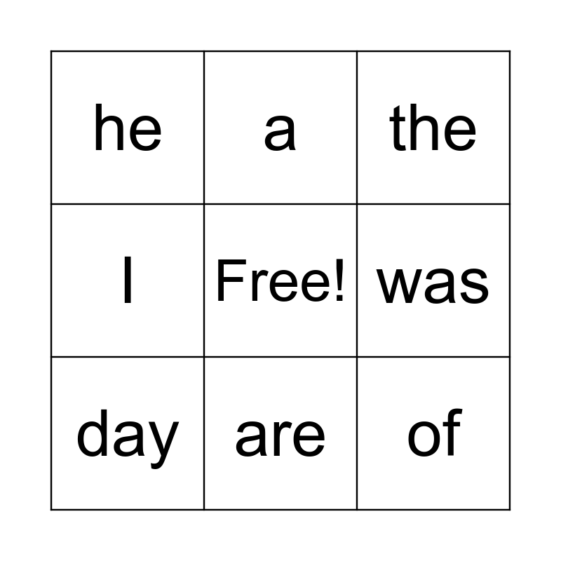 Camera words Bingo Card