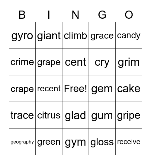 Reading Bingo Card