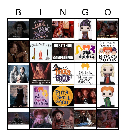 Hocus Pocus Bingo Card