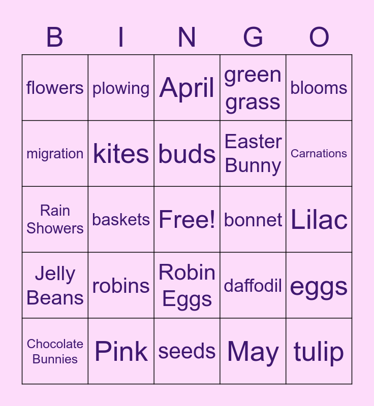 Spring Bingo! Bingo Card