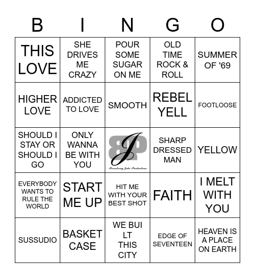 SOLID GOLD HITS Bingo Card