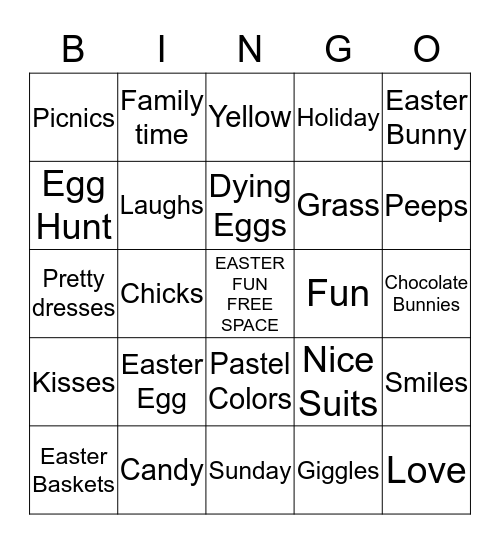 Easter Bingo Card