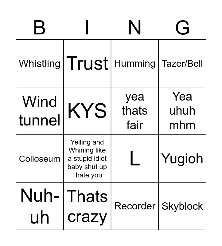 Clover Bingo Card
